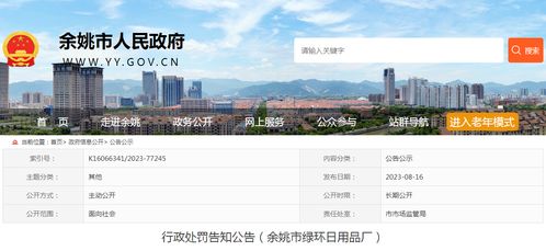 行政處罰告知公告 余姚市綠環(huán)日用品廠企業(yè)形象策劃領(lǐng)域需重視合規(guī)性